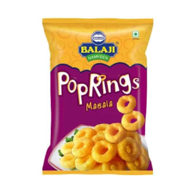 Balaji Wafers Pop Rings Masala Flavour / Corn Puff Rings (65g)